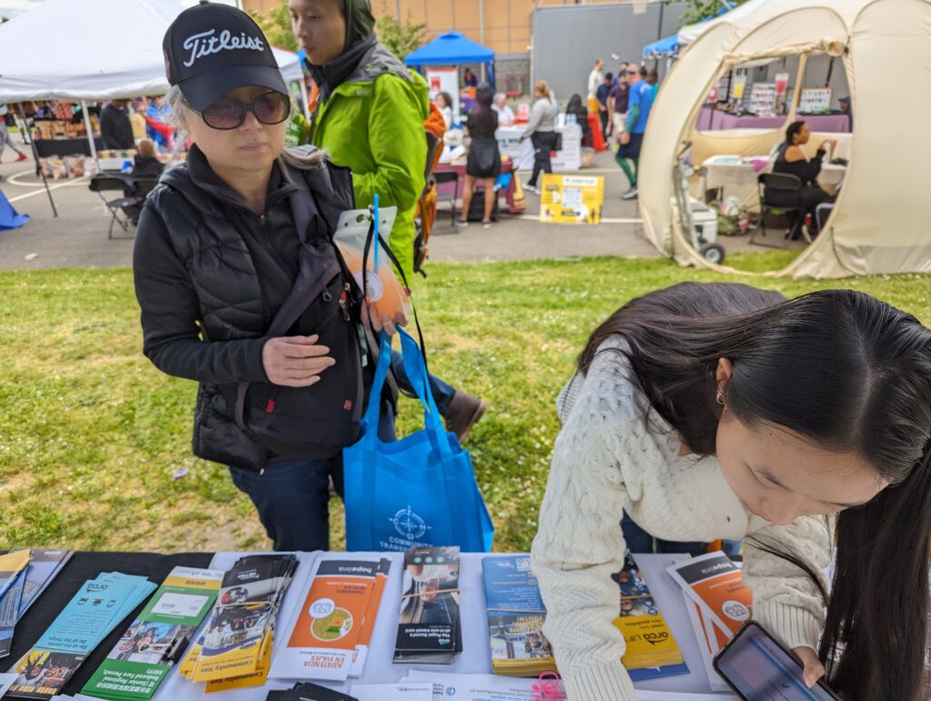 Community Transportation Navigators offer a variety of resources at outreach events, providing folks with the many transit options available to them. Community Transportation Navigators offer a variety of resources at outreach events, providing folks with the many transit options available to them.